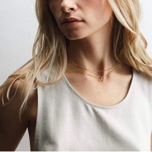 Handmade 18k Gold Plated Layered Heart Necklace Pendant For Women